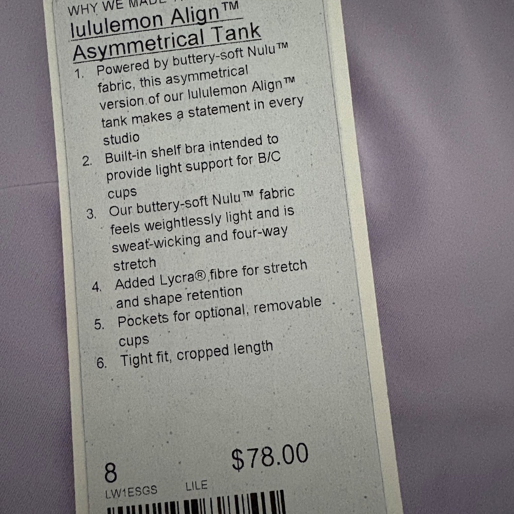 Lululemon Tank NWT - Picture 2 of 2